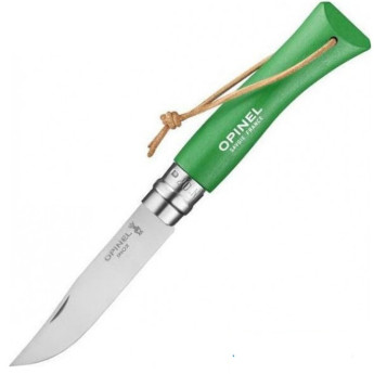Нож Opinel №7 Trekking, клинок из нержавеющей стали, зелёная рукоять